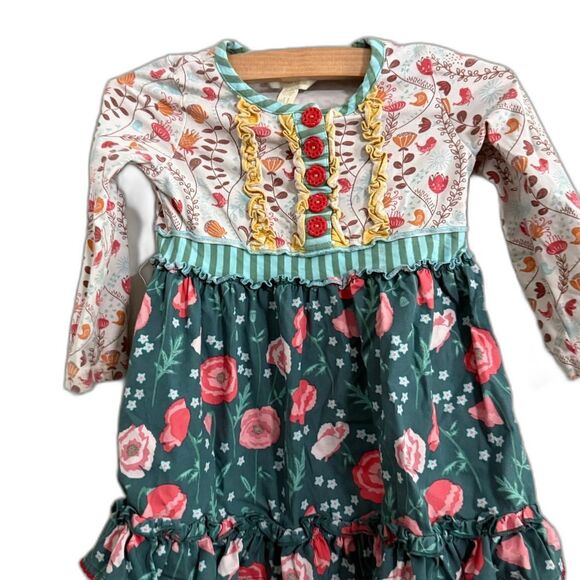 Matilda Jane Floral Long Sleeve Dress - Red and Green - Picture 1 of 3